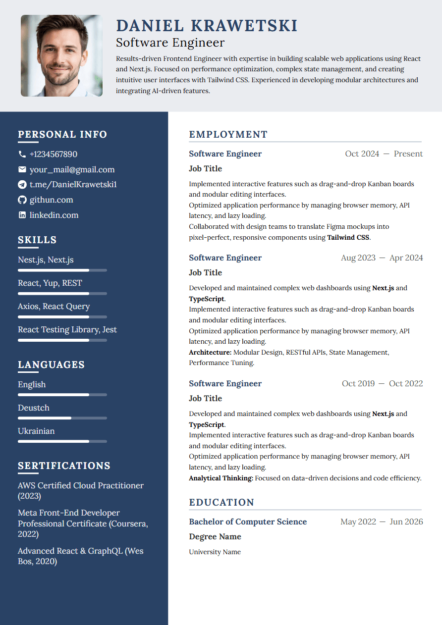 Modern ATS-friendly resume template — Luminary | CV Mate